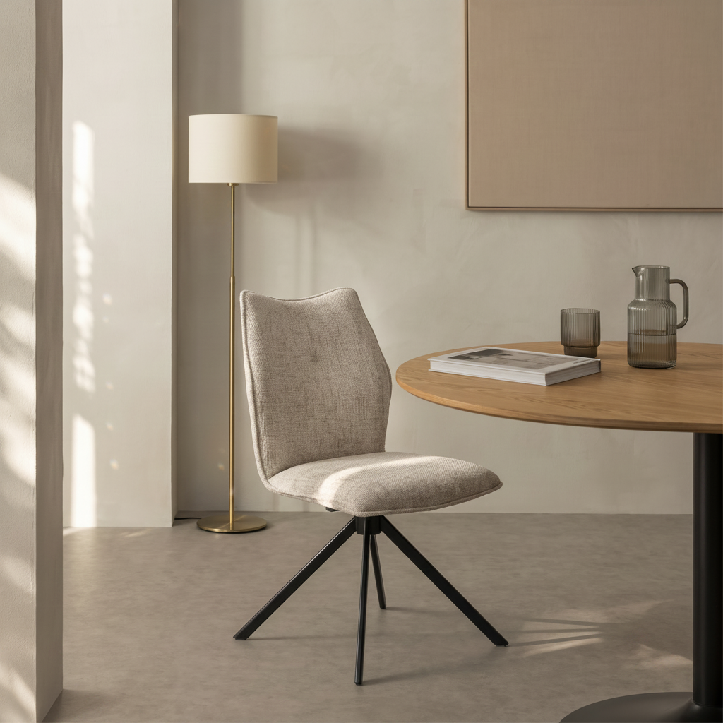PACK 2 SILLAS DE COMEDOR GIRATORIA TAPIZADA BELGICA