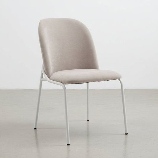 PACK 2 SILLAS DE COMEDOR EN TELA BEIGE Y PATAS METALICAS IVET