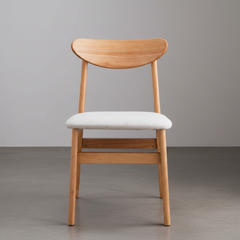 PACK 2 SILLAS DE COMEDOR EN ROBLE Y TELA BEIGE NAIARA