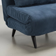 SILLÓN CONVERTIBLE EN TELA PANA CON PATAS METALICAS KIARA