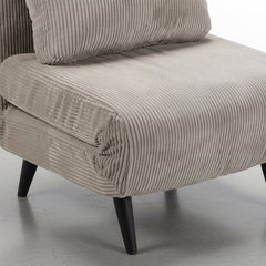 SILLÓN CONVERTIBLE EN TELA PANA CON PATAS METALICAS KIARA
