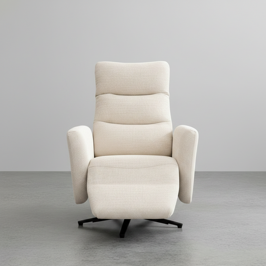 SILLON RECLINABLE Y GIRATORIO CON RELAX EN TELA LENOX