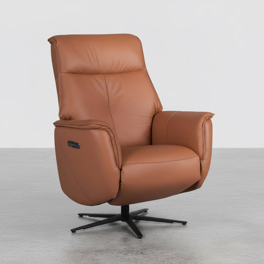 SILLON RECLINABLE Y GIRATORIO CON RELAX EN PIEL GATLIN