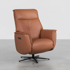 SILLON RECLINABLE Y GIRATORIO CON RELAX EN PIEL GATLIN