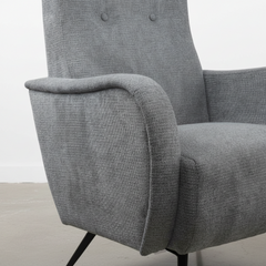 SILLON TAPIZADO TELA ACUALINE PATAS METALICAS NEGRAS NUBIRA