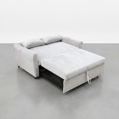 SOFÁ-CAMA DE 2 LUGARES MULTIPOSIÇÃO EM TECIDO CINZENTO LUCA