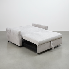 SOFÁ-CAMA DE 2 LUGARES MULTIPOSIÇÃO EM TECIDO CINZENTO LUCA