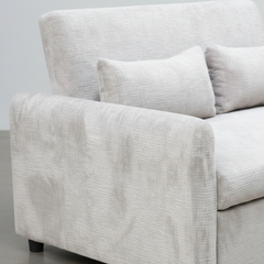 SOFÁ-CAMA DE 2 LUGARES MULTIPOSIÇÃO EM TECIDO CINZENTO LUCA
