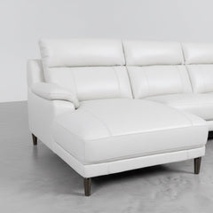 SOFÁ CHAISE LONGUE COM RELAX 3 LUGARES EM PELE CINZENTA SARA