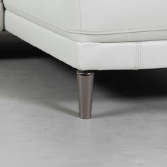 SOFÁ CHAISE LONGUE COM RELAX 3 LUGARES EM PELE CINZENTA SARA