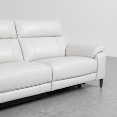 SOFÁ CHAISE LONGUE COM RELAX 3 LUGARES EM PELE CINZENTA SARA