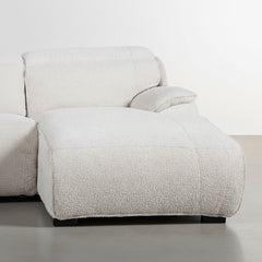 SOFÁ CHAISE LONGUE ELÉTRICO DE 3 LUGARES TECIDO BOUCLÉ KAITO