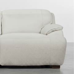 SOFÁ CHAISE LONGUE ELÉTRICO DE 3 LUGARES TECIDO BOUCLÉ KAITO