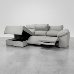 SOFÁ CHAISE LONGUE MOTORIZADO 3 LUGARES EM TECIDO MOZART BOLT