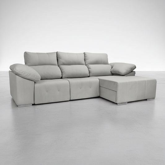 SOFA CHAISE LONGUE MOTORIZADO 3 PLAZAS EN TELA MOZART BOLT