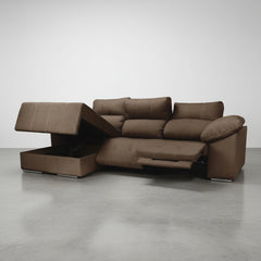 SOFÁ CHAISE LONGUE MOTORIZADO 3 LUGARES EM TECIDO MOZART BOLT