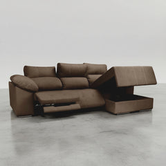 SOFÁ CHAISE LONGUE MOTORIZADO 3 LUGARES EM TECIDO MOZART BOLT