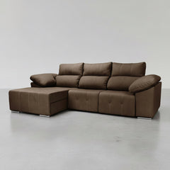 SOFÁ CHAISE LONGUE MOTORIZADO 3 LUGARES EM TECIDO MOZART BOLT