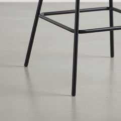 PACK 4 TABURETES ALTOS EN TELA GRIS Y PATAS METALICAS TED