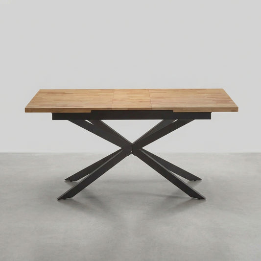 MESA DE JANTAR RETANGULAR 160x90 cm EM FAIA E AÇO EMMET