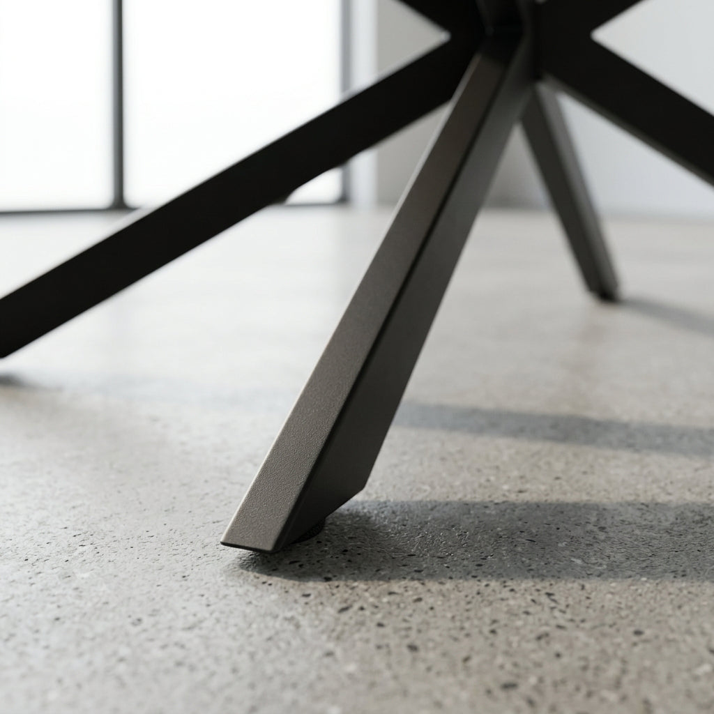 MESA DE COMEDOR EXTENSIBLE RECTANGULAR 140/180 x 90 cm EN HAYA Y PATAS METAL EMMET