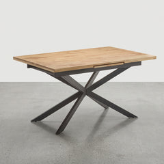 MESA DE COMEDOR EXTENSIBLE RECTANGULAR 140/180 x 90 cm EN HAYA Y PATAS METAL EMMET