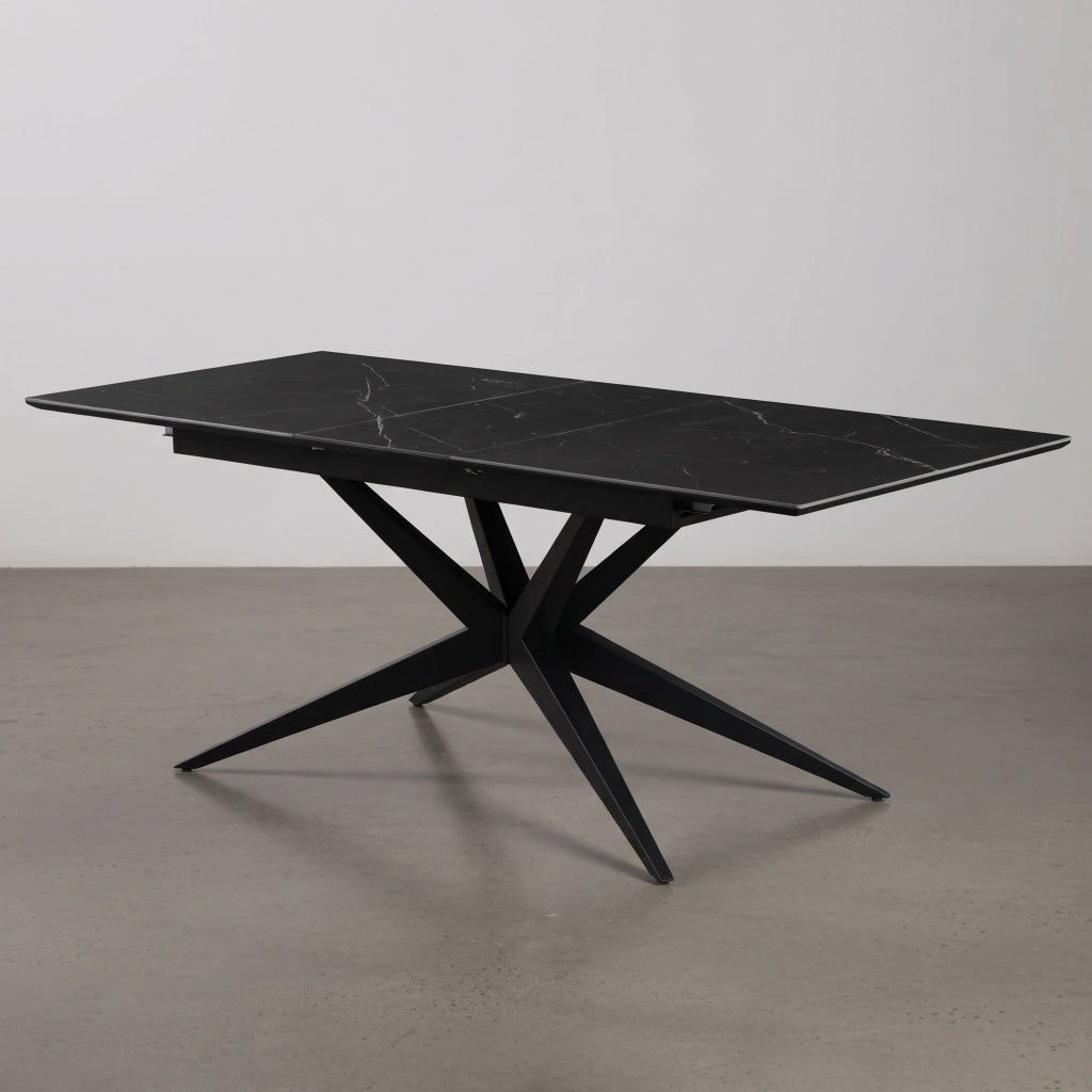 MESA DE JANTAR RETANGULAR 160x90 cm EM FAIA E AÇO EMMET