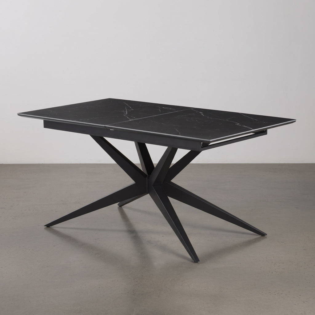 MESA DE JANTAR RETANGULAR 160x90 cm EM FAIA E AÇO EMMET