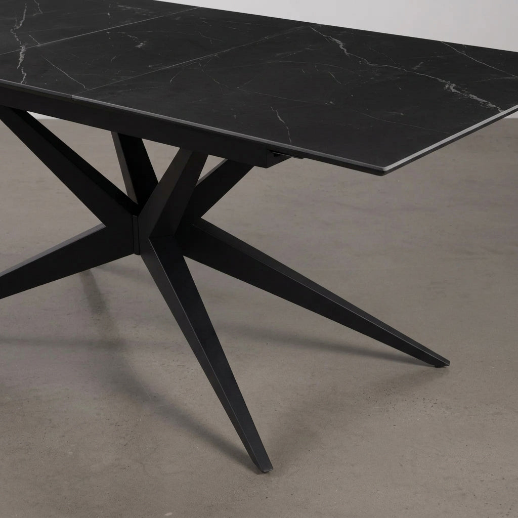 MESA DE JANTAR RETANGULAR 160x90 cm EM FAIA E AÇO EMMET