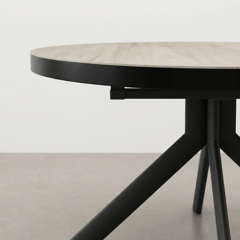 MESA DE JANTAR REDONDA EXTENSÍVEL EM CARVALHO ELENA (Ø120 Cm)