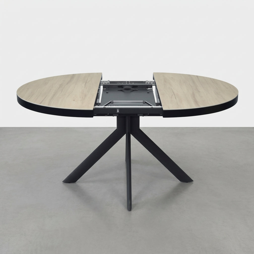 MESA DE JANTAR REDONDA EXTENSÍVEL EM CARVALHO ELENA (Ø120 Cm)