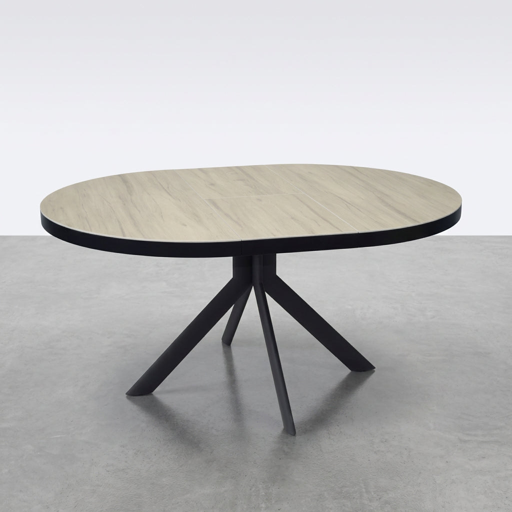 MESA DE JANTAR REDONDA EXTENSÍVEL EM CARVALHO ELENA (Ø120 Cm)