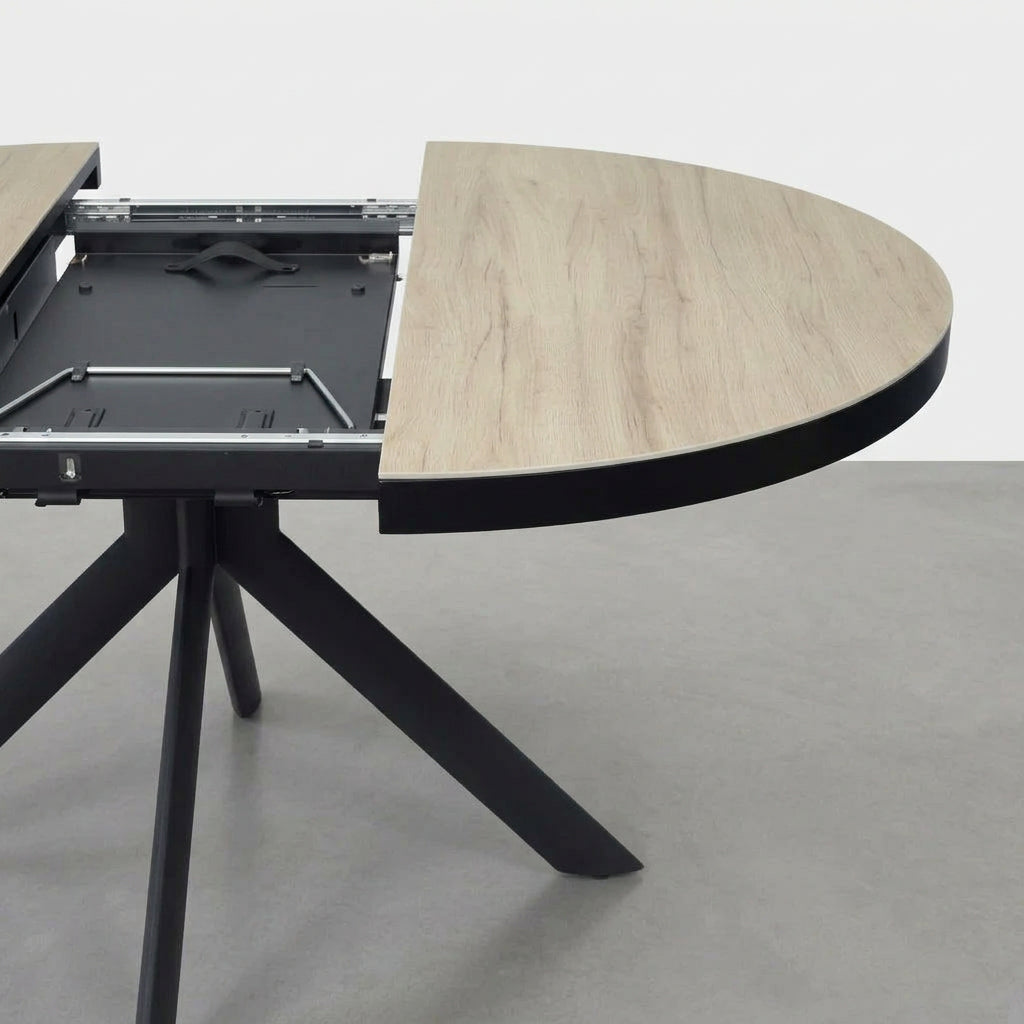 MESA DE JANTAR REDONDA EXTENSÍVEL EM CARVALHO ELENA (Ø120 Cm)