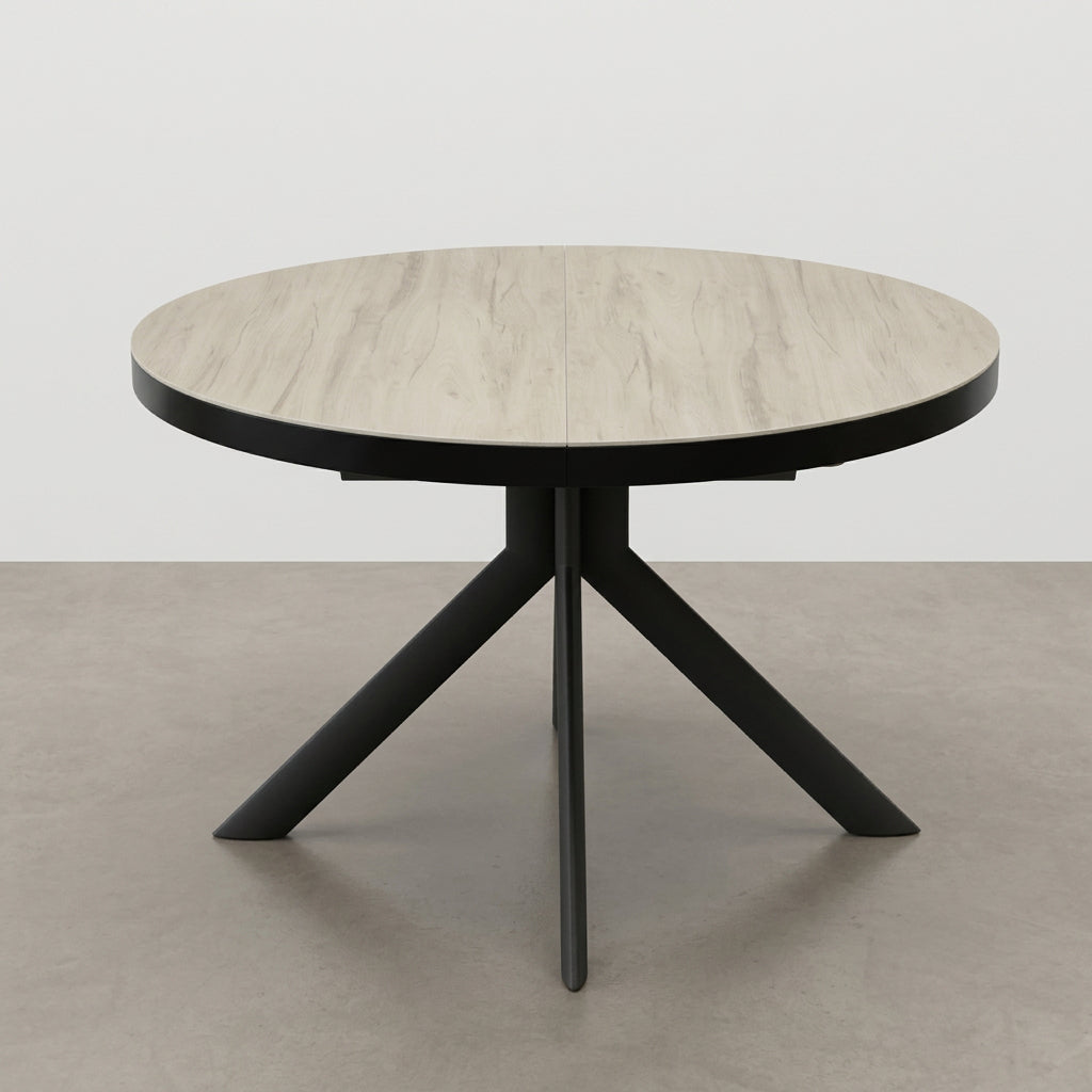 MESA DE JANTAR REDONDA EXTENSÍVEL EM CARVALHO ELENA (Ø120 Cm)