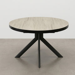 MESA DE JANTAR REDONDA EXTENSÍVEL EM CARVALHO ELENA (Ø120 Cm)