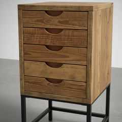 CAJONERA CUADRADA 78x36 Cm EN MADERA DE ABETO CON CAJONES INDIGO