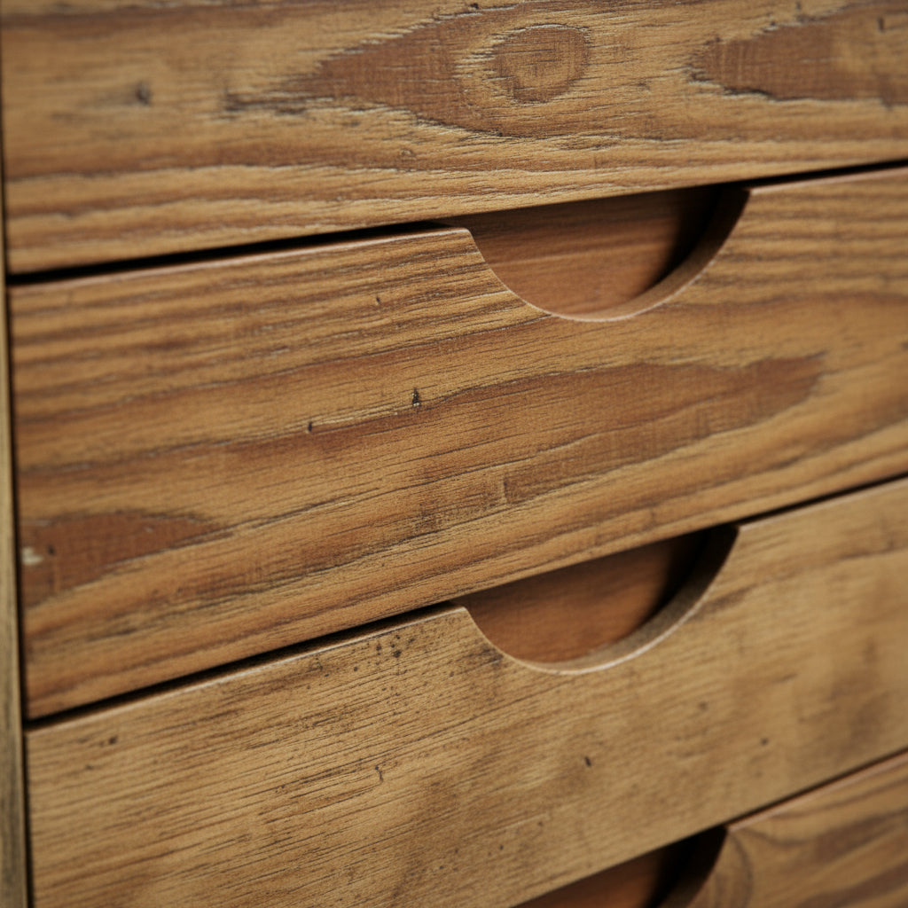 CAJONERA CUADRADA 78x36 Cm EN MADERA DE ABETO CON CAJONES INDIGO